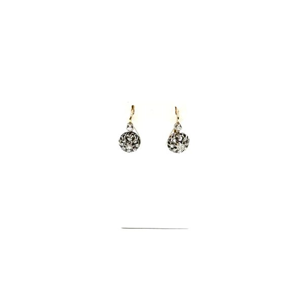 bijou occasion bijouterie frot guilde 18 carats 750 millièmes boucles oreilles dormeuses platine or jaune diamants