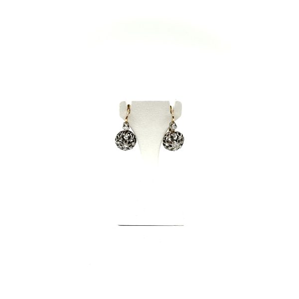 bijou occasion bijouterie frot guilde 18 carats 750 millièmes boucles oreilles dormeuses platine or jaune diamants