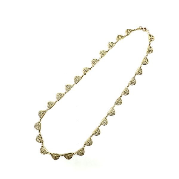 bijou occasion bijouterie frot guilde collier or jaune 750 18 carats filigrane fantaisie