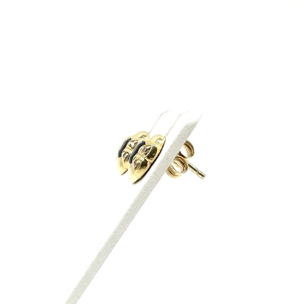 bijou occasion bijouterie frot guilde or jaune 750 18 carats boucles oreilles saphirs diamants