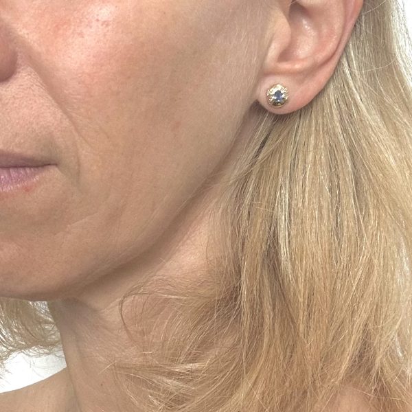 bijou occasion bijouterie frot guilde or jaune 750 18 carats boucles oreilles saphirs diamants