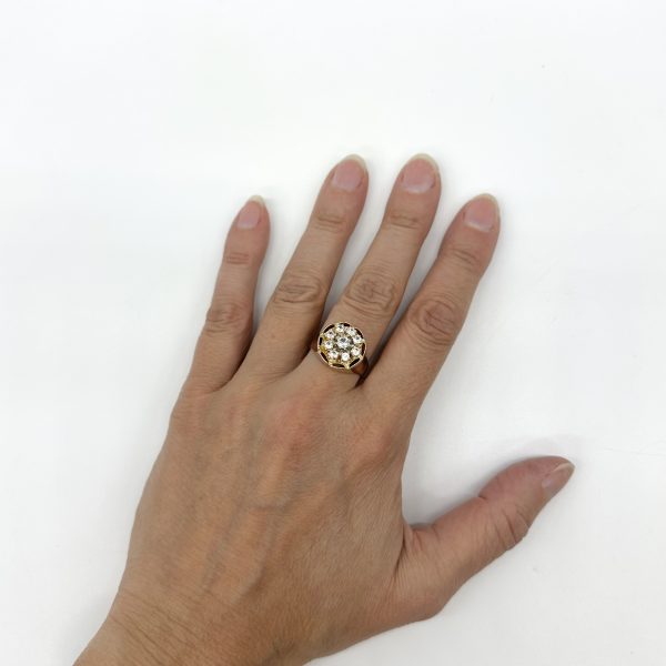 bijou occasion bijouterie frot guilde or rose 750 18 carats bague synthétique chou