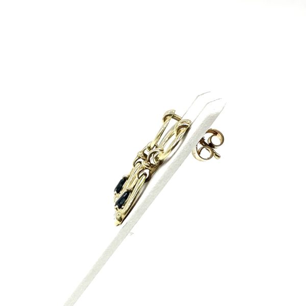 bijou occasion bijouterie frot guilde or blanc jaune bicolore 750 18 carats boucles oreilles saphirs