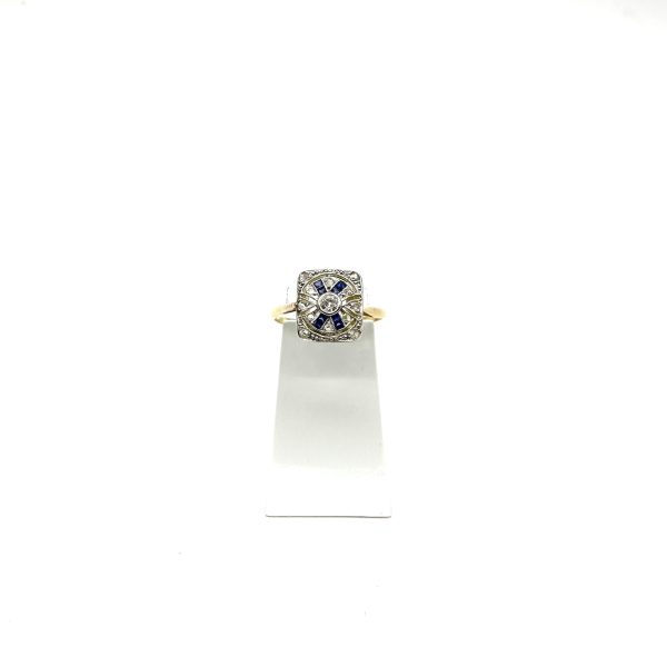 bijou occasion bijouterie frot guilde or jaune platine 750 18 carats bague saphirs diamants