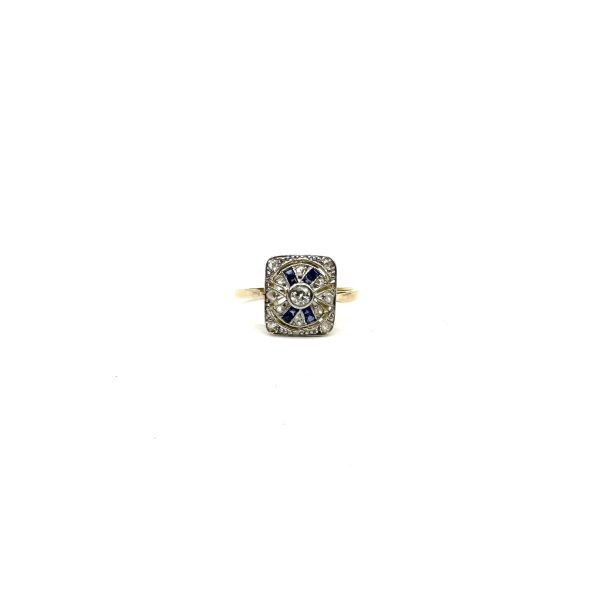 bijou occasion bijouterie frot guilde or jaune platine 750 18 carats bague saphirs diamants
