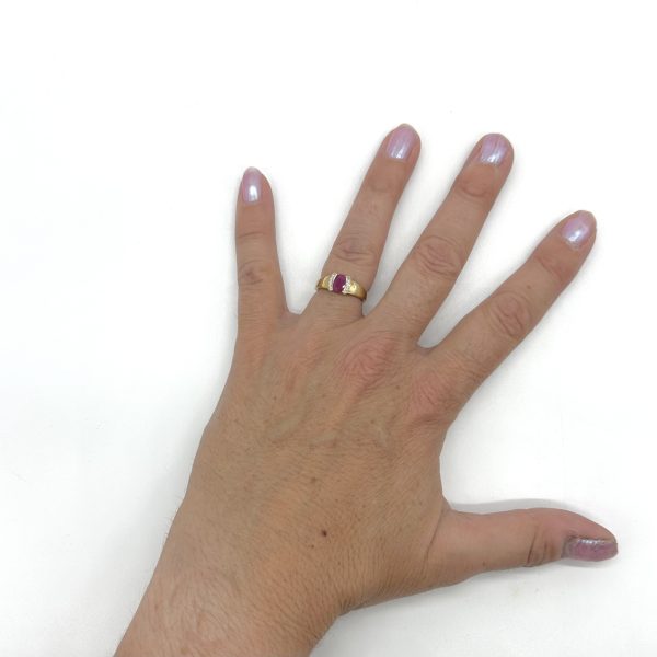 bijou occasion bijouterie frot guilde or jaune 750 18 carats bague rubis diamant