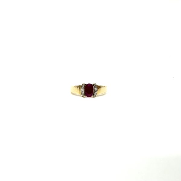 bijou occasion bijouterie frot guilde or jaune 750 18 carats bague rubis diamant