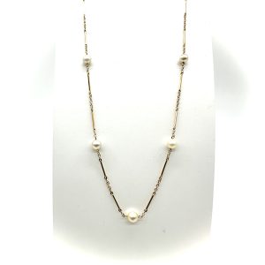 bijou occasion bijouterie frot guilde or jaune 750 18 carats collier perles de culture
