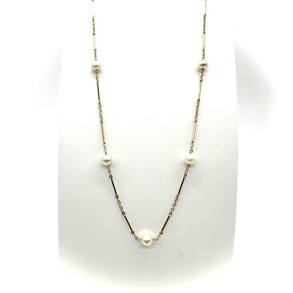 bijou occasion bijouterie frot guilde or jaune 750 18 carats collier perles de culture