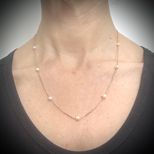 bijou occasion bijouterie frot guilde or jaune 750 18 carats collier perles de culture