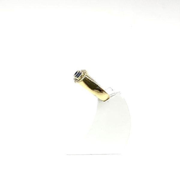 bijou occasion bijouterie frot guilde or jaune 750 18 carats bague saphir diamant trilogie