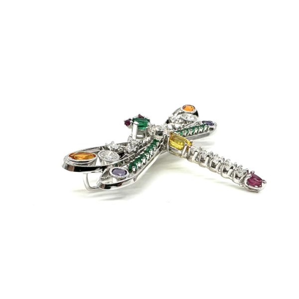 Broche libellule pierres fines et diamants – Image 8