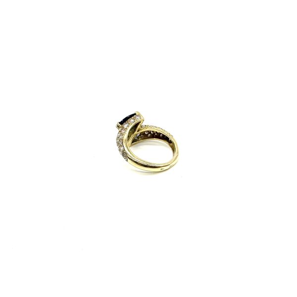 bijou occasion bijouterie frot guilde or jaune 750 18 carats bague saphirs diamants toi et moi