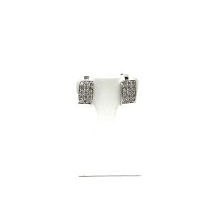 bijou occasion bijouterie frot guilde or blanc 750 18 carats boucles oreilles diamants pavage