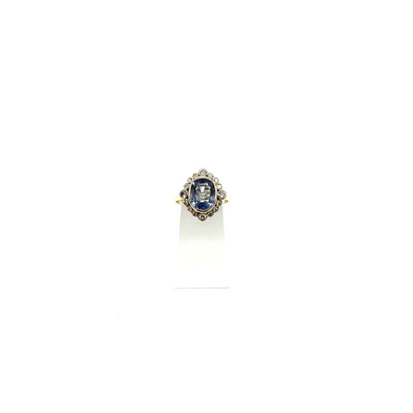 bijou occasion bijouterie frot guilde or jaune platine 750 18 carats bague saphirs diamants