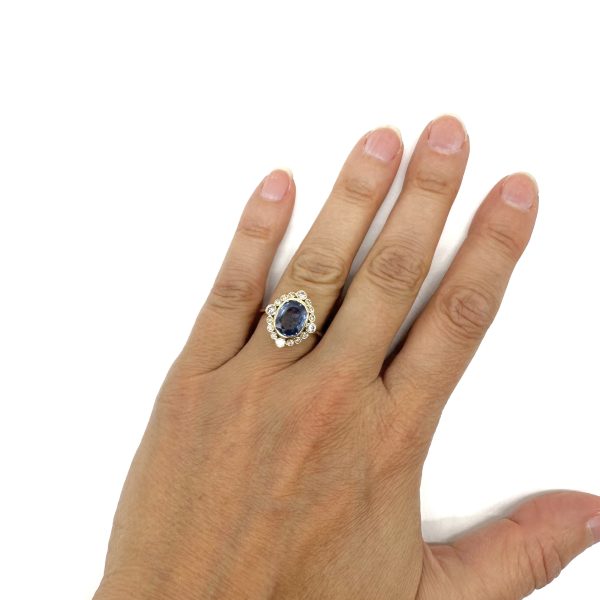 bijou occasion bijouterie frot guilde or jaune platine 750 18 carats bague saphirs diamants