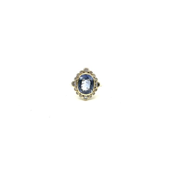 bijou occasion bijouterie frot guilde or jaune platine 750 18 carats bague saphirs diamants
