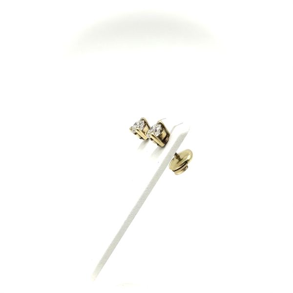 bijou occasion bijouterie frot guilde or jaune 750 18 carats boucles oreilles puce diamant