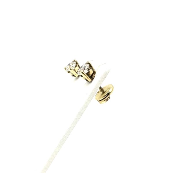 bijou occasion bijouterie frot guilde or jaune 750 18 carats boucles oreilles puce diamant