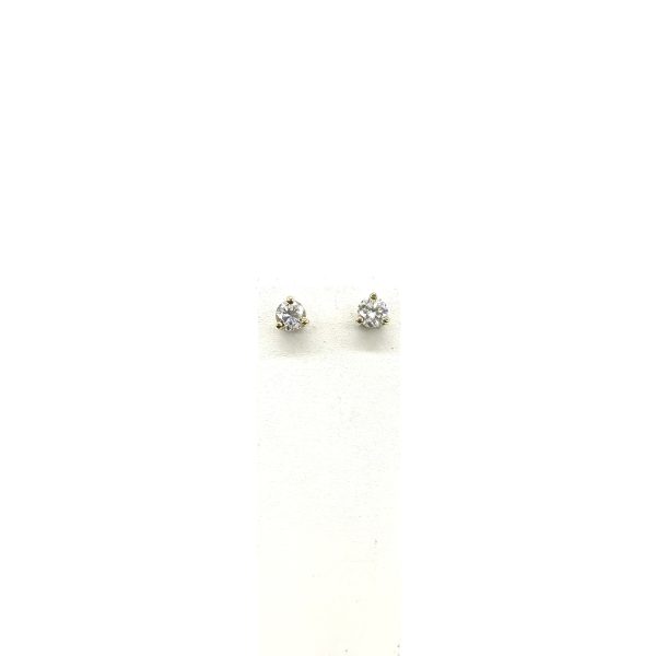 bijou occasion bijouterie frot guilde or jaune 750 18 carats boucles oreilles puce diamant