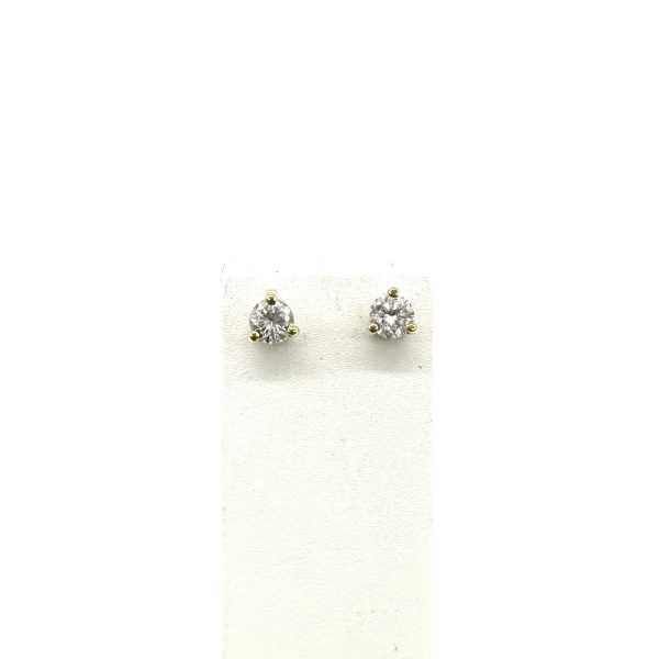 bijou occasion bijouterie frot guilde or jaune 750 18 carats boucles oreilles puce diamant