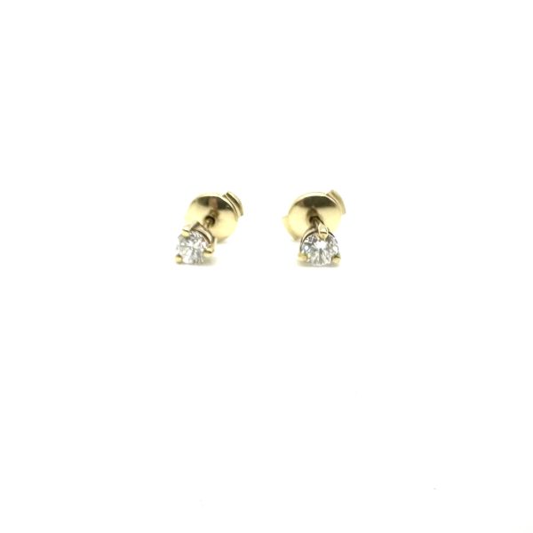 bijou occasion bijouterie frot guilde or jaune 750 18 carats boucles oreilles puce diamant